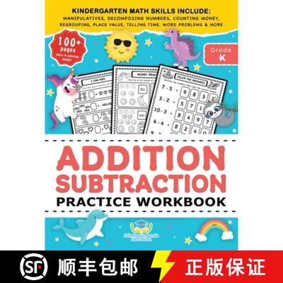 【3-4周达】Addition Subtraction Practice Workbook: Kindergarten Math Workbook Age 5-7 Homeschool Kind... [9781953149343]
