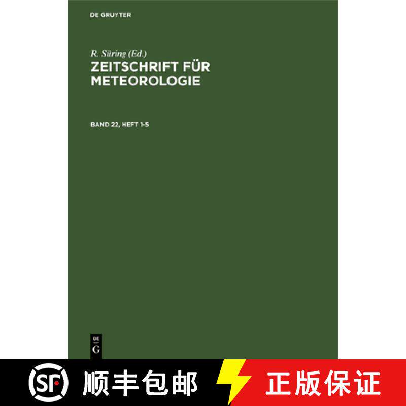 预订 Zeitschrift Für Meteorologie. Band 22, Heft 1-5 [9783112557556]