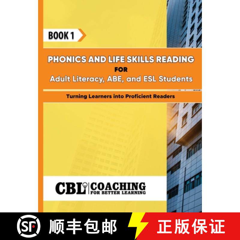 【3-4周达】Book 1: Phonics and Life Skills Reading for Adult Literacy, ABE, and ESL Students [9798330318391]