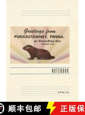 预订 Vintage Lined Notebook Groundhog, Greetings from Punxsutawney, Pennsylvania [9798385456215]