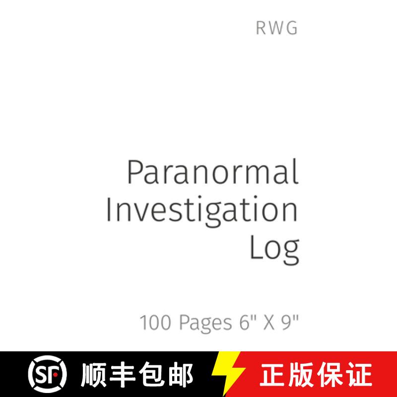 【3-4周达】Paranormal Investigation Log: 100 Pages 6 X 9 [9781794856042]