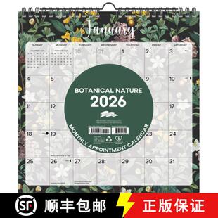 Wall 9781549254727 Botanical 2026 4周达 Nature Calendar Spiral