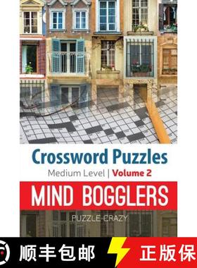 【3-4周达】Crossword Puzzles Medium Level: Mind Bogglers Vol. 2 [9781683056874]