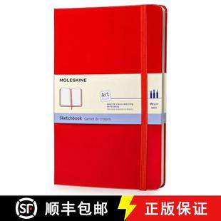 【3-4周达】Moleskine Art Plus Sketchbook, Large, Plain, Red, Hard Cover (5 X 8.25) [9788862930345]