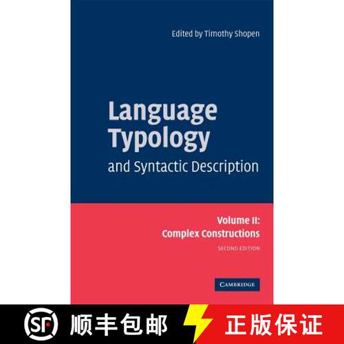 【3-4周达】Language Typology and Syntactic Description: Volume 2, Complex Constructions: - Complex Co... [9780521588560]