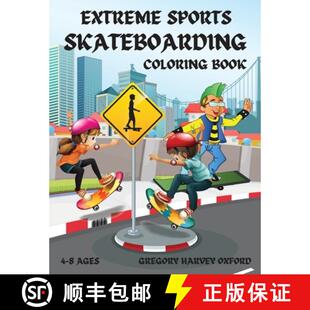 【3-4周达】Extreme Sports Skateboarding coloring book: Perfect gift for boys and girls 4-8 ages(US Ed... [9781803962122]