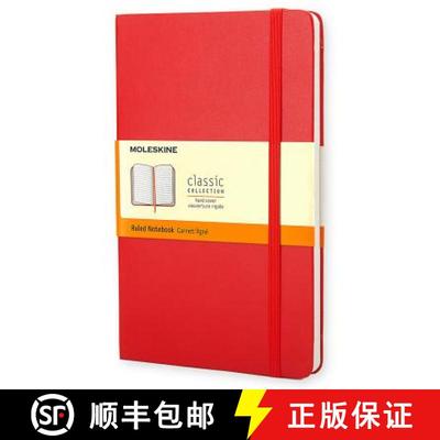 【3-4周达】Moleskine Classic Notebook, Large, Ruled, Red, Hard Cover (5 X 8.25) [9788862930048]
