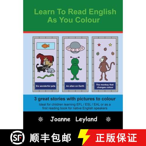 【3-4周达】Learn To Read English As You Colour: 3 great stories with pictures to colour - Ideal for c... [9781914159985]
