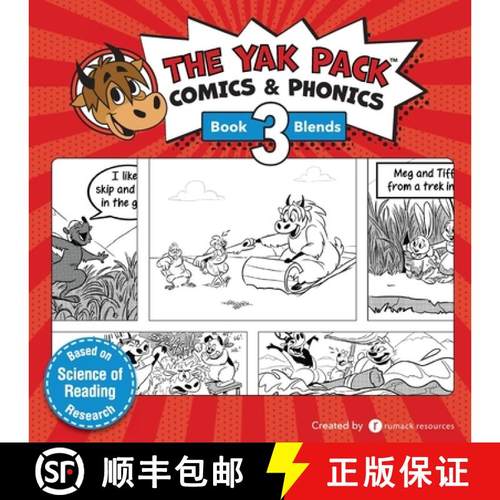 【3-4周达】The Yak Pack: Comics & Phonics: Book 3: Learn to read decodable blend words [9780995958746]