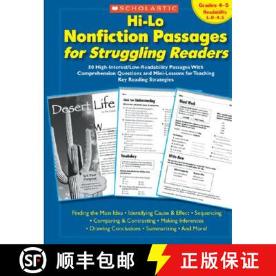 【3-4周达】Hi-Lo Nonfiction Passages for Struggling Readers: Grades 4-5: 80 High-Interest/Low-Readabi... [9780439694971]