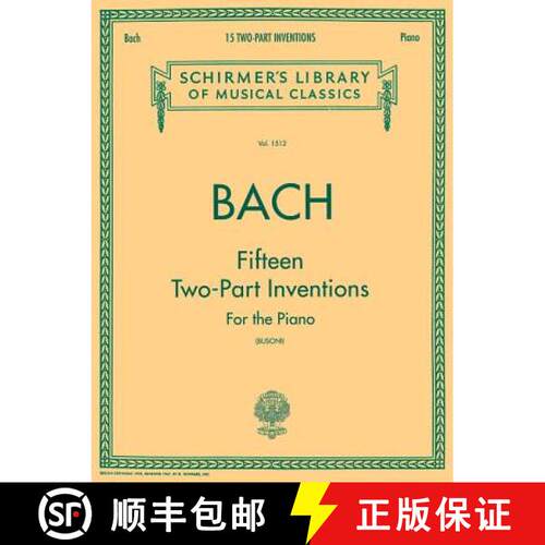 【3-4周达】15 Two-Part Inventions: Schirmer Library of Classics Volume 1512 Piano Solo, Arr. Busoni [9780793553044]