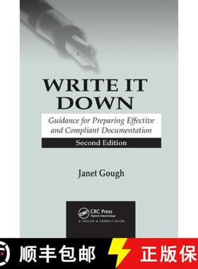 【3-4周达】Write It Down : Guidance for Preparing Effective and Compliant Documentation [9780367393137]