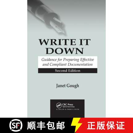 【3-4周达】Write It Down : Guidance for Preparing Effective and Compliant Documentation [9780367393137]