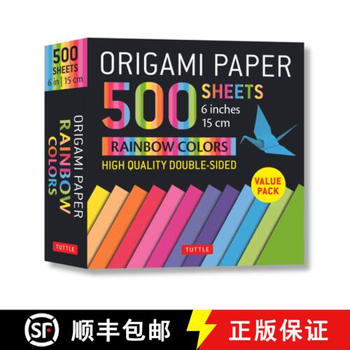 【3-4周达】Origami Paper 500 sheets Rainbow Colors 6 (15 cm): Tuttle Origami Paper: High-Quality Doub... [9780804854610]