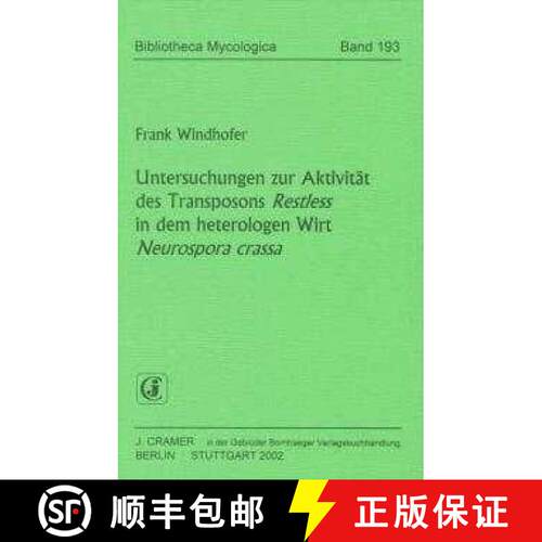 预订 Untersuchungen zur Aktivität des Transposons Restless in dem Heterologen Wirt Neurospora crassa [9783443590956]