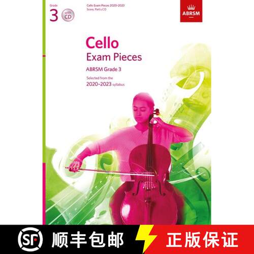 【3-4周达】Cello Exam Pieces 2020-2023, ABRSM Grade 3, Score, Part & CD: Selected from the 2020-2023 ... [9781786012357]