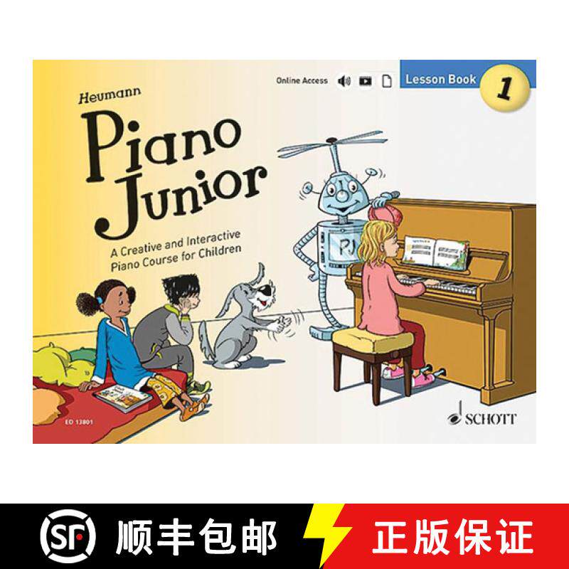 【3-4周达】Piano Junior - Lesson Book 1: A Creative and Interactive Piano Course for Children [9781847614254]