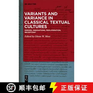 Variance 9783111017105 Errors Variants and Innovations Classical Reception? 预订 Textual Proliferation Cultures