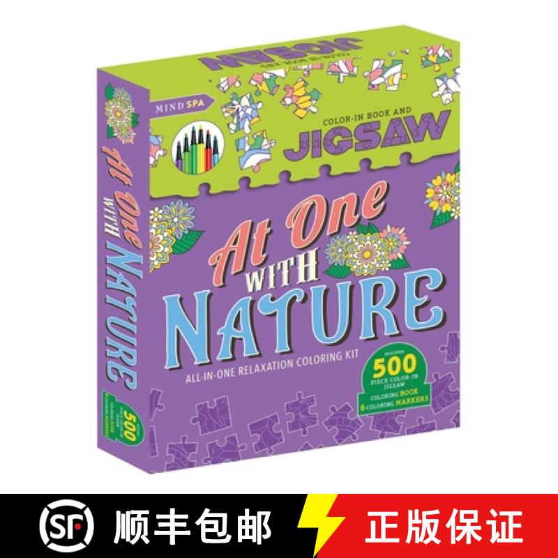 【3-4周达】At One with Nature-All-In-One Relaxation Coloring Kit: Includes 500-Piece Color-In Jigsaw,... [9781801086752]