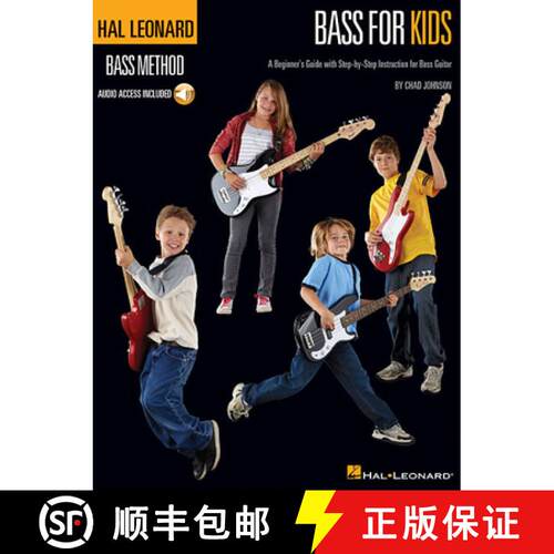 【3-4周达】Hal Leonard Bass for Kids: A Beginner's Guide with Step-By-Step Instruction for Bass Guita... [9781423498483]