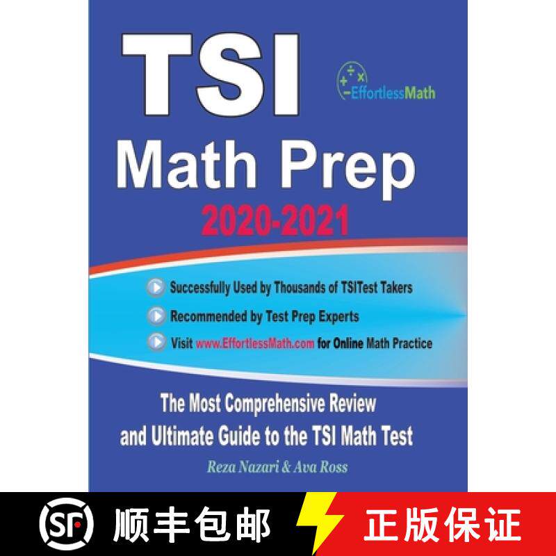 预订 TSI Math Prep 2020-2021: The Most Comprehensive Review and Ultimate Guide to the TSI Math Test [9781646123896]