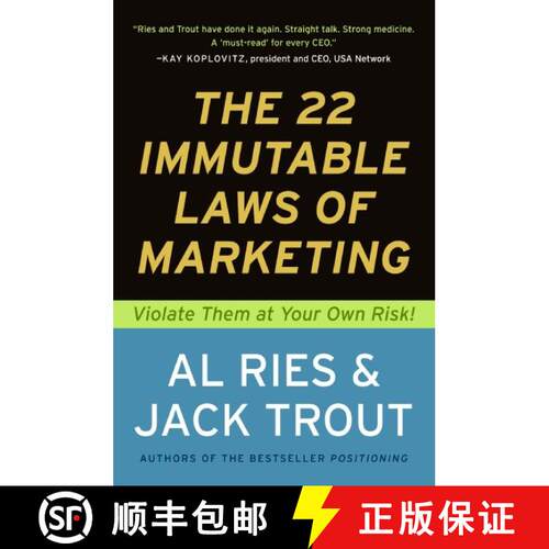 【3-4周达】The 22 Immutable Laws of Marketing: Exposed and Explained by the World's Two [9780887306662]