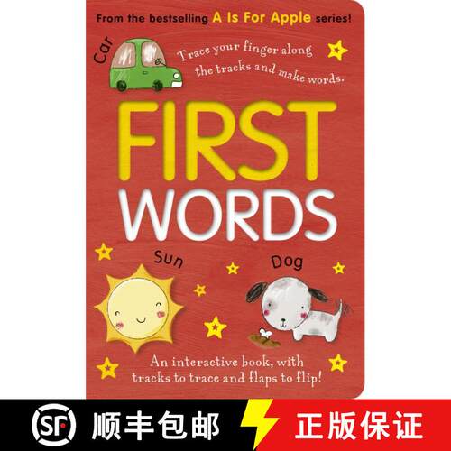 【3-4周达】First Words: An interactive book, with tracks to trace and flaps to lift! [9781664351523]