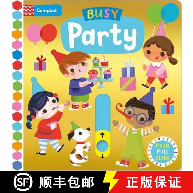 【3-4周达】Busy Party : A Push, Pull, Slide Book [9781529081541]