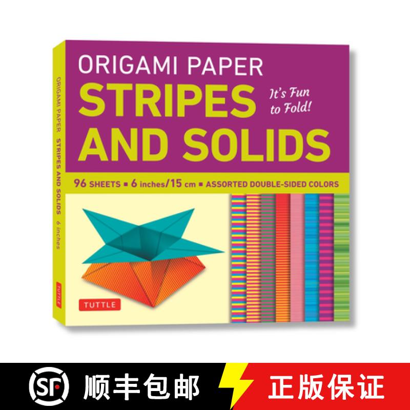 【2-3周达】Origami Paper - Stripes and Solids 6 - 96 Sheets: Tuttle Origami Paper: Origami Sheets Pri... [9780804857116]