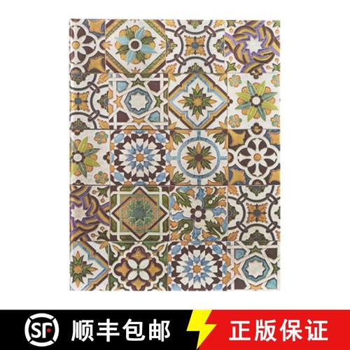 【3-4周达】Paperblanks Porto Portuguese Tiles Hardcover Journal Ultra Unlined Elastic Band Closure 14... [9781439795989]