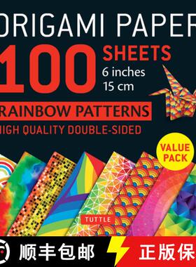 【3-4周达】Origami Paper 100 Sheets Rainbow Patterns 6 (15 cm): Tuttle Origami Paper: High-Quality Do... [9780804846363]