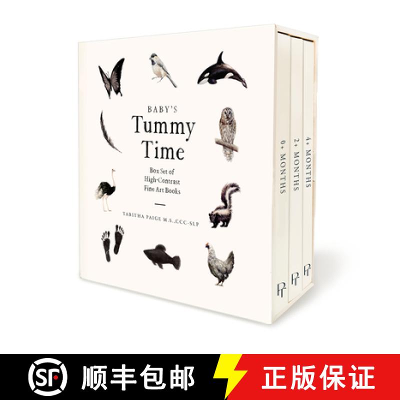 【3-4周达】Baby's Tummy Time Book Box Set: A 3-Book Box Set of High-Contrast Art for Visual Stimulati... [9781958803899]