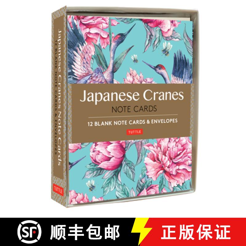 【3-4周达】Japanese Cranes Note Cards: 12 Blank Note Cards & Envelopes (6 X 4 Inch Cards in a Box) [9780804851640]