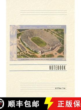 预订 Vintage Lined Notebook Greetings from California, LA Coliseum [9798385419074]