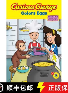 【3-4周达】Curious George Colors Eggs Early Reader: An Easter and Springtime Book for Kids [9780547315850]