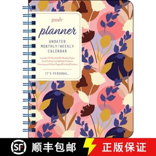 Posh 9781524854775 Floral Weekly 4周达 Calendar Planner Perpetual Silhouette Undated Pink Monthly