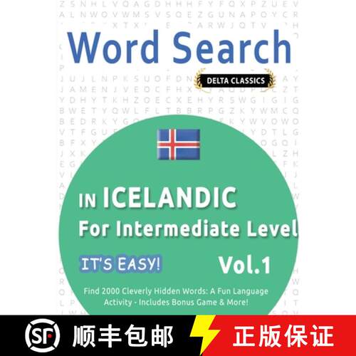 【3-4周达】Word Search in Icelandic for Intermediate Level - It's Easy! Vol.1 - Delta Classics - Find... [9798349006098]