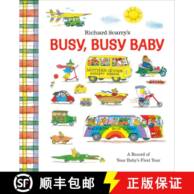 【3-4周达】Richard Scarry's Busy, Busy Baby: A Record of Your Baby's First Year: Baby Book with Miles... [9780593580011]