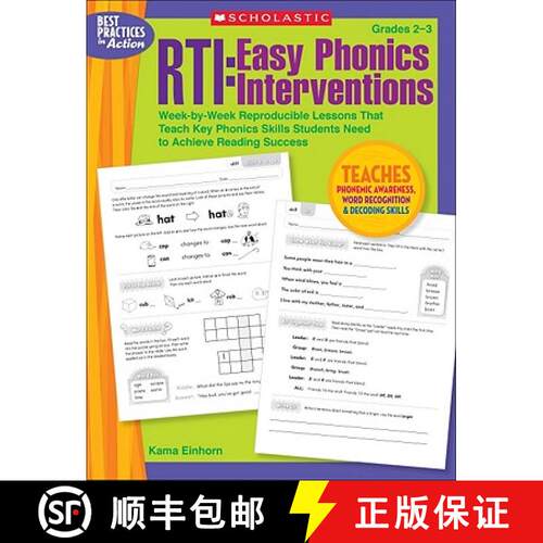 【3-4周达】Rti: Easy Phonics Interventions: Week-By-Week Reproducible Lessons That Teach Key Phonics ... [9780545236966]