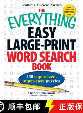 【3-4周达】The Everything Easy Large-Print Word Search Book: 150 supersized, super-easy puzzles [9781440526046]