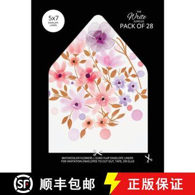 【3-4周达】Watercolor Flowers Envelope Liners Euro Flap 5x7 with Floral Design: For Invitation Envelo... [9781636572437]