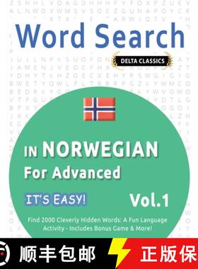 预订 WORD SEARCH IN NORWEGIAN FOR ADVANCED - IT'S EASY!  VOL.1 - DELTA CLASSICS - FIND 2000 CLEVERLY ... [9798349006418]