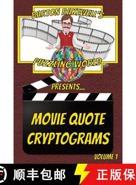 【3-4周达】Barton Rakewell's Puzzling World Presents Movie Quote Cryptograms: Volume 1 [9781964116006]