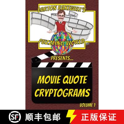 【3-4周达】Barton Rakewell's Puzzling World Presents Movie Quote Cryptograms: Volume 1 [9781964116006]