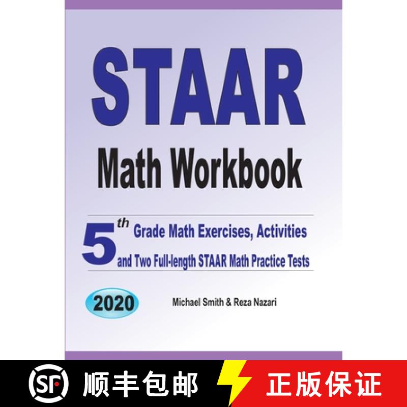 【3-4周达】STAAR Math Workbook:  5th Grade Math Exercises, Activities, and Two Full-Length STAAR Math... [9781646126590]