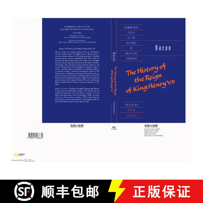 【3-4周达】Bacon: The History of the Reign of King Henry VII and Selected Works: - Bacon: The History... [9780521586634]