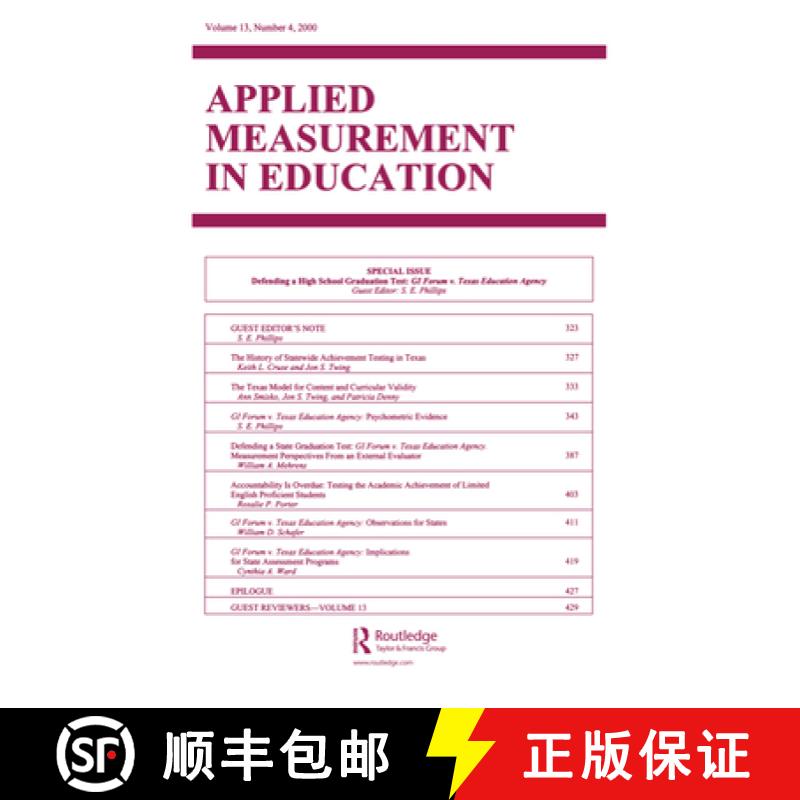 【3-4周达】Defending A High School Graduation Test: Gi Forum V. Texas Education Agency. A Special Iss... [9780805897401]