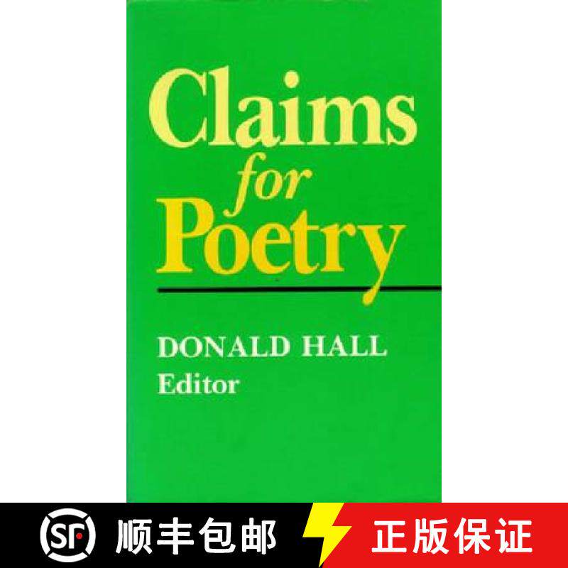 【3-4周达】Claims for Poetry [9780472063086]