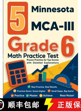 【3-4周达】5 Minnesota MCA-III Grade 6 Math Practice Tests: Proven Practice for Top Scores with Detai... [9798896478829]