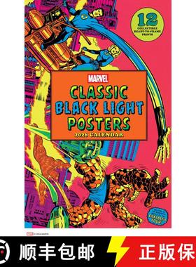 【3-4周达】Marvel Classic Black Light 2026 Poster Calendar with 12 Frameable Prints [9781419782992]